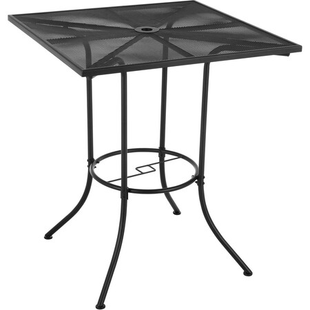 Global Industrial Interion 36 Square Outdoor Bar Table, Steel Mesh, Black 262096